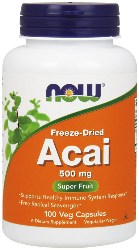 Produkto nuotrauka: NOW Foods Acai, 500mg - 100 kapsulių