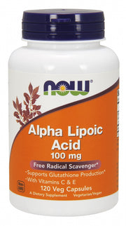 NOW Foods alfa-lipoehape C- ja E-vitamiiniga, 100 mg – 120 kapslit
