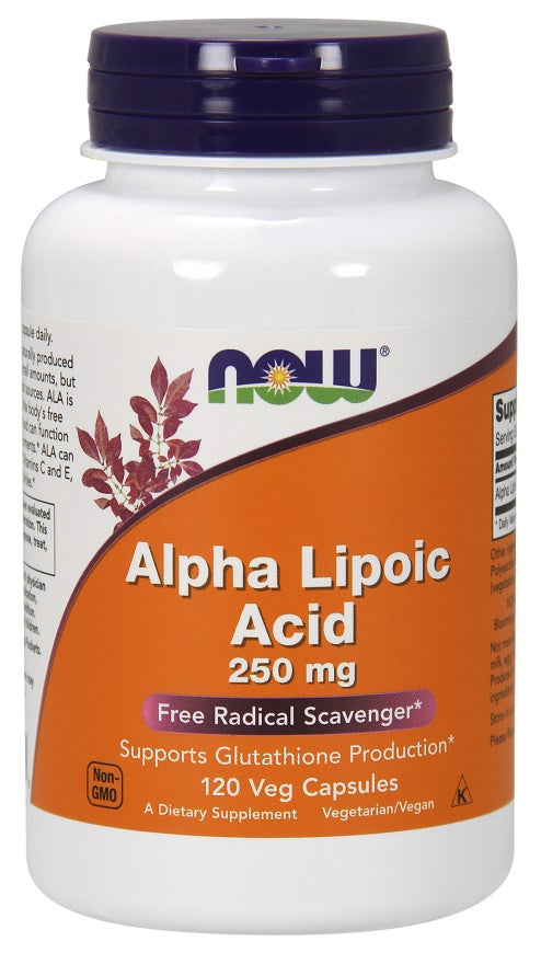 NOW Foods alfa-lipoehape, 250 mg – 120 kapslit