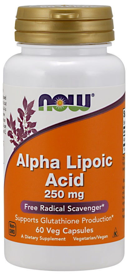 NOW Foods alfa-lipoehape, 250 mg – 60 kapslit