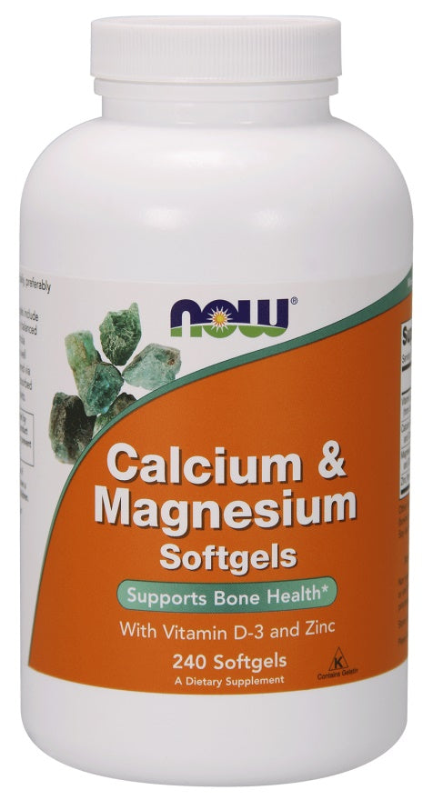 NOW Foods kaltsium ja magneesium D-vitamiini ja tsingiga – 240 kapslit