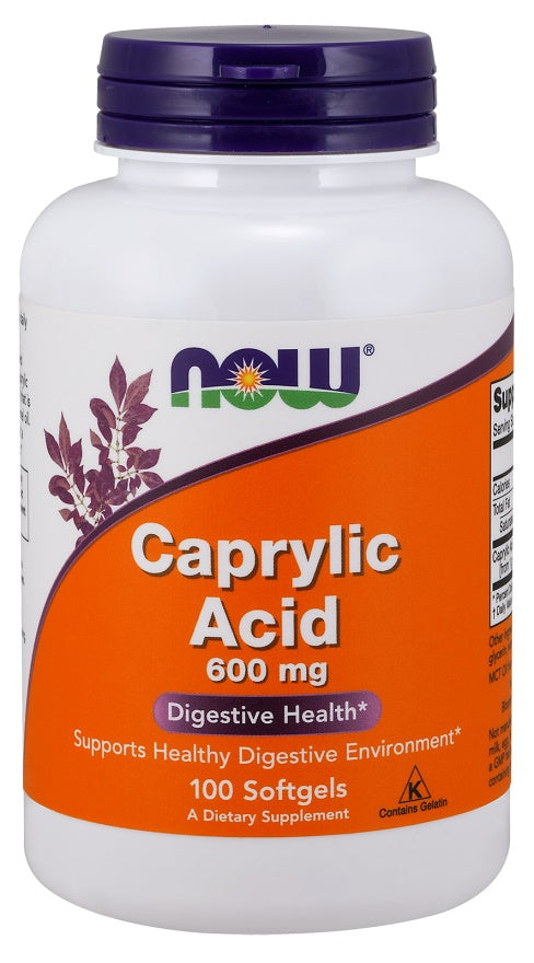 NOW Foods kaprüülhape, 600 mg – 100 kapslit