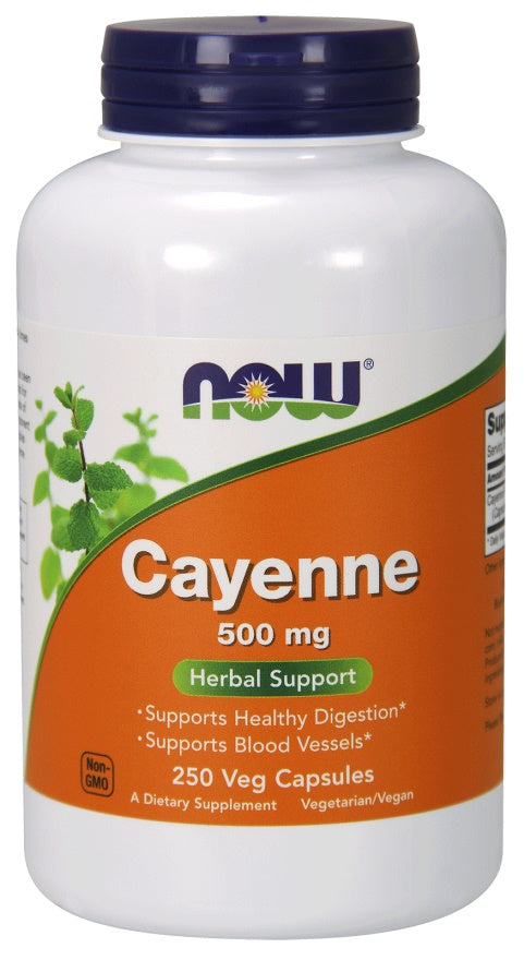 NOW Foods cayenne'i pipar, 500 mg – 250 kapslit