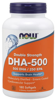 NOW Foods DHA - 500, 500 DHA / 250 EPA - 180 geeli