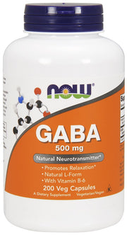 NOW Foods GABA vitamiiniga B6, 500 mg - 200 kapslit