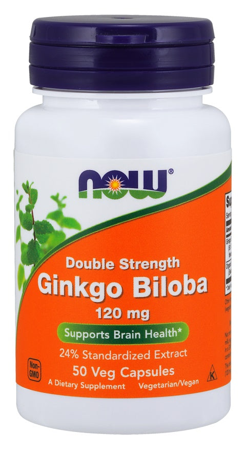 NOW Foods kahetoimeline hõlmikpuu (Ginkgo Biloba), 120 mg – 50 kapslit