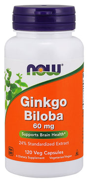NOW Foods Ginkgo Biloba, 60 mg – 120 kapslit