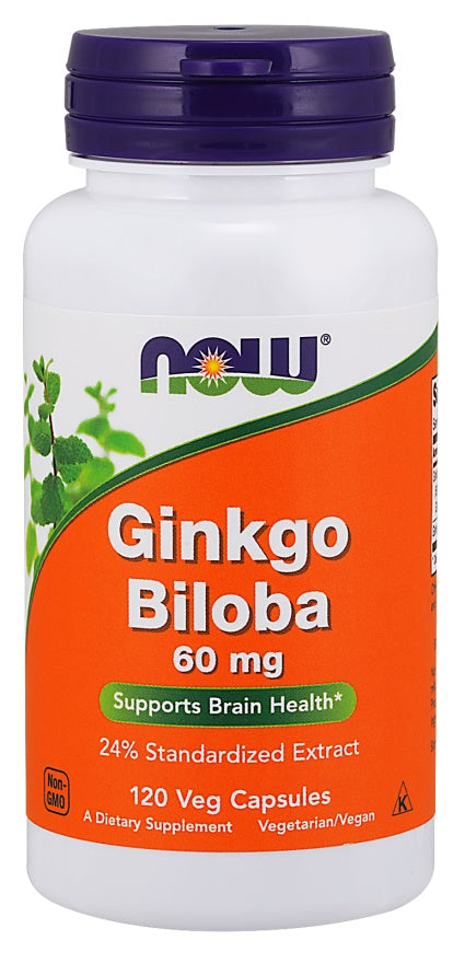 NOW Foods Ginkgo Biloba, 60 mg – 120 kapslit