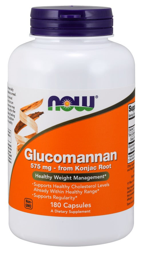 NOW Foods glükomannaan konjaki juurest, 575 mg – 180 kapslit