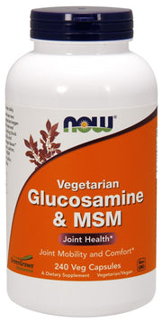 NOW Foods glükoosamiin ja MSM taimetoitlastele – 240 kapslit