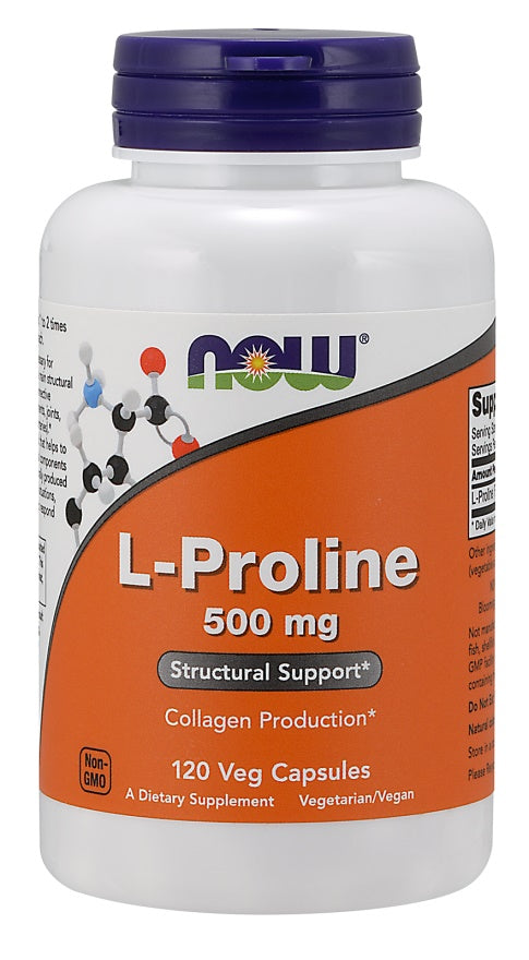 NOW Foods L-proliin, 500 mg – 120 kapslit