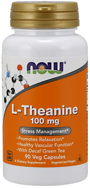 NOW Foods L-teaniin kofeiinivaba rohelise teega, 100 mg – 90 kapslit
