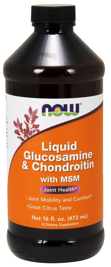 NOW Foods glükoosamiini ja kondroitiini MSM-iga vedelik – 473 ml.