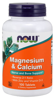 NOW Foods magneesium ja kaltsium tsingi ja D3-vitamiiniga - 100 tabletti