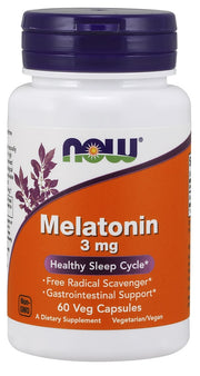 Produkto nuotrauka: NOW Foods Melatonin, 3mg - 60 kapsulių