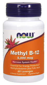 NOW Foods metüül-B12 folaadiga, 5000 mcg - 60 imemistabletti