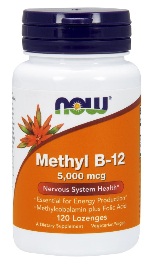 NOW Foods Metüül-B-12 foolhappega, 5000 mcg - 120 imemistabletti