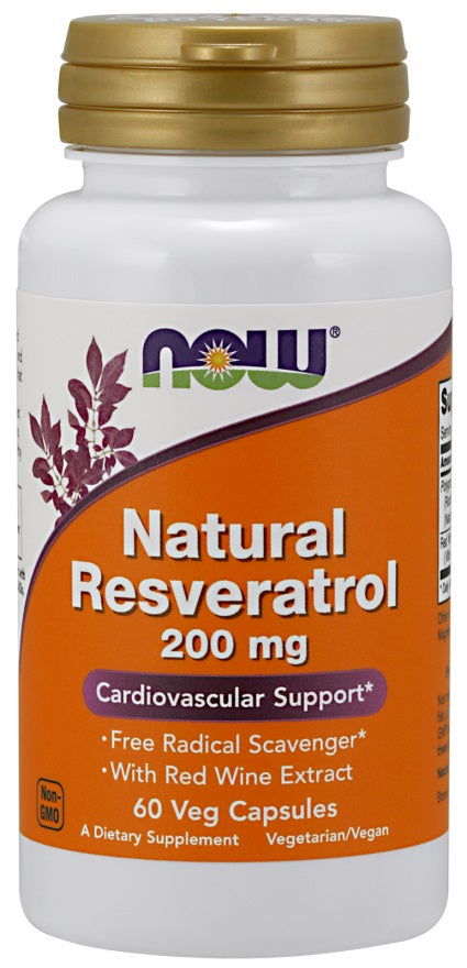 Produkto nuotrauka: NOW Foods Resveratrol, 200mg - 60 kapsulių