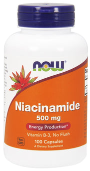 NOW Foods Niacinamide, 500 mg - 100 kapslit