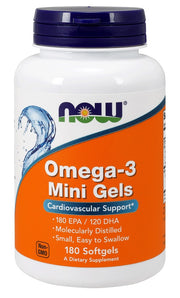 NOW Foods Omega-3 Mini geelid – 180 kapslit