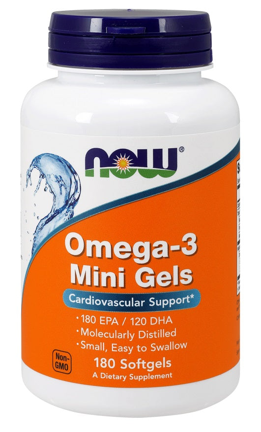 NOW Foods Omega-3 Mini geelid – 180 kapslit