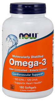 NOW Foods Omega-3 enterokattega – 180 kapslit