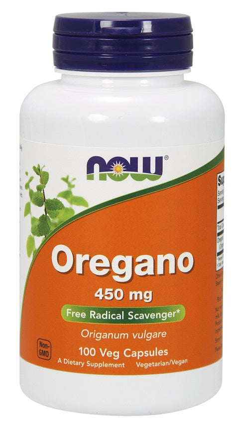 Produkto nuotrauka: NOW Foods Oregano, 450mg - 100 kapsulių