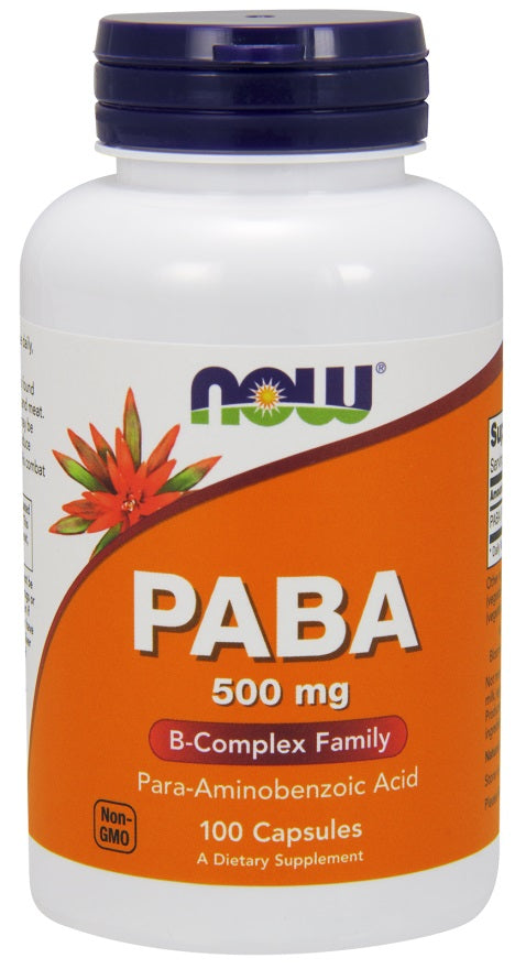 Produkto nuotrauka: NOW Foods PABA, 500mg - 100 kapsulių