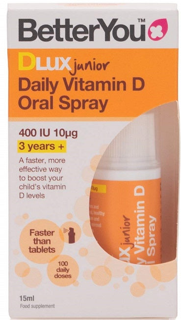 BetterYou DLux Junior igapäevane D-vitamiini suukaudne sprei – 15 ml.
