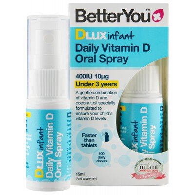 BetterYou DLux D-vitamiini suusprei beebidele igapäevaseks kasutamiseks – 15 ml.