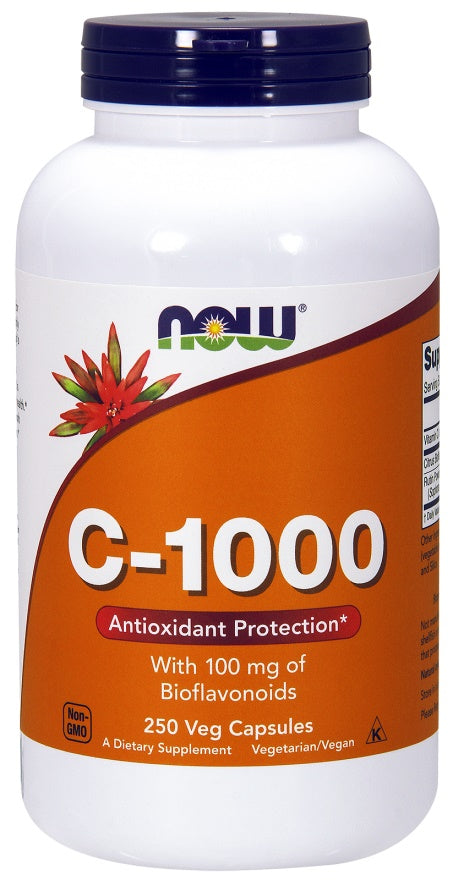 NOW Foods C-vitamiin - 1000 mg koos 100 mg bioflavonoididega - 250 kapslit
