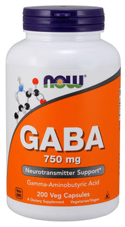 NOW Foods GABA, 750 mg – 200 kapslit
