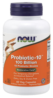 NOW Foods Probiotic-10, 100 miljardit – 60 kapslit