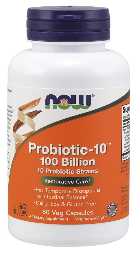 NOW Foods Probiotic-10, 100 miljardit – 60 kapslit