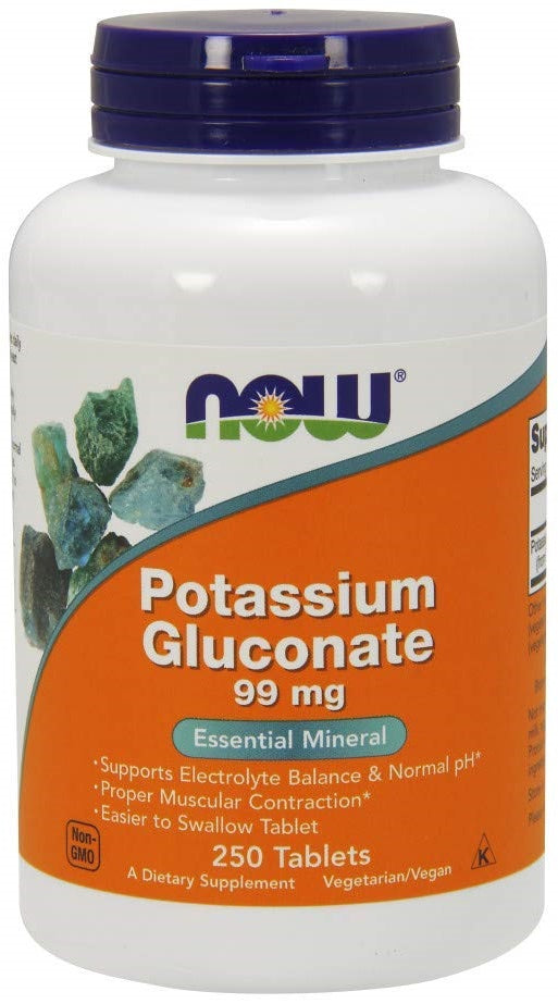 Produkto nuotrauka: NOW Foods Potassium Gluconate, 99mg - 250 tablečių