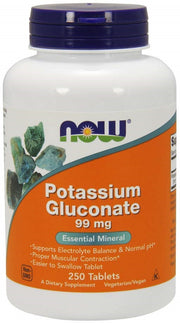 NOW Foods Kaaliumglükonaat, 99 mg – 250 tabletti