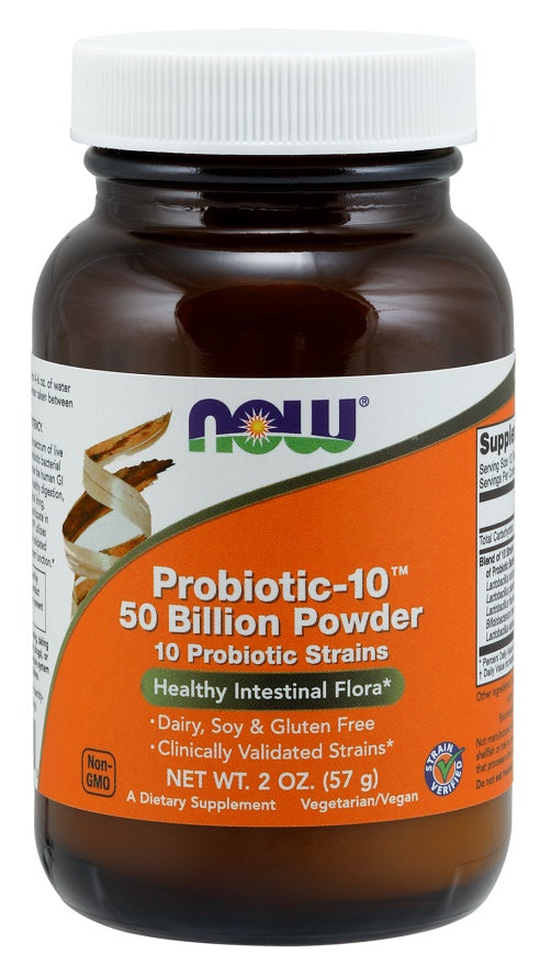NOW Foods Probiotic - 10, 50 miljardit pulbrit – 57 g