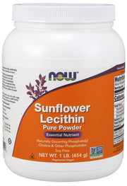 NOW Foods Päevalille letsitiin, puhas pulber – 454 g