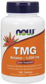 NOW Foods TMG (trimetüülglütsiin), 1000 mg – 100 tabletti