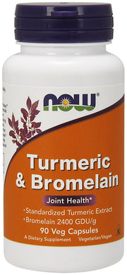 NOW Foods kurkum ja bromelaiin – 90 kapslit