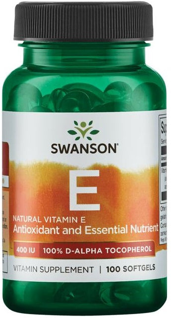 Swanson vitamiin E, 400 IU Natural – 100 geelkapslit