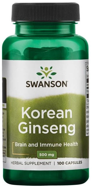 Swansoni Korea ženšenn, 500 mg – 100 kapslit