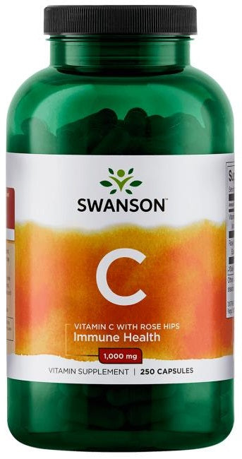 Swansoni C-vitamiin kibuvitsaekstraktiga, 1000 mg – 250 kapslit