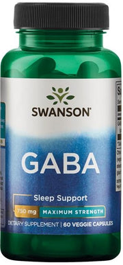 Swanson GABA, 750 mg maksimaalne tugevus – 60 kapslit