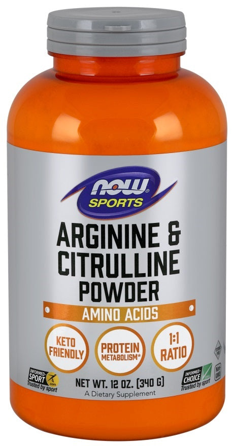 NOW Foods arginiin ja tsitrulliin, pulber – 340 g