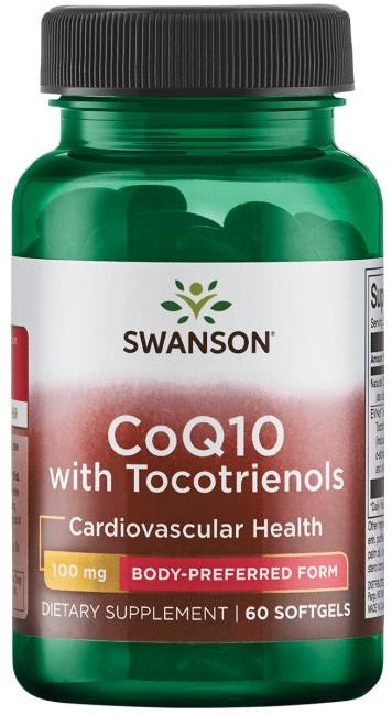 Swanson CoQ10, 100 mg (10 mg tokotrienoolidega) – 60 kapslit