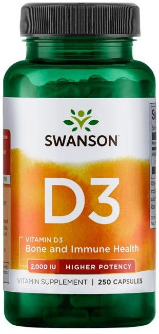 Swansoni D-3 vitamiin, 2000 RÜ – 250 kapslit