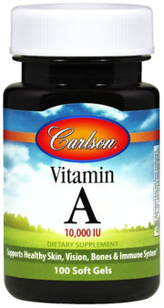 Carlson Labs A-vitamiin, 10 000 RÜ – 250 kapslit