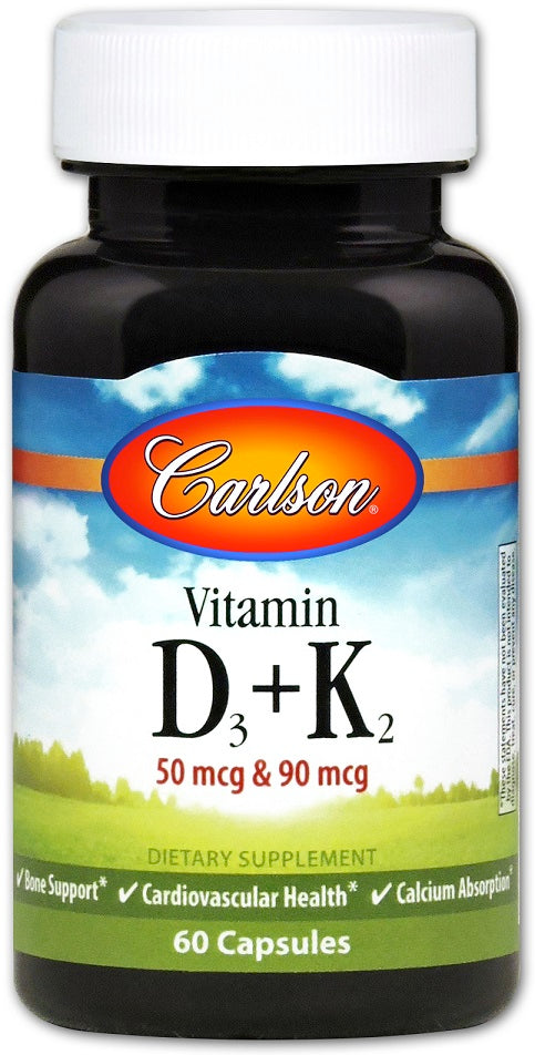 Carlson Labs D3 + K2 vitamiin – 60 kapslit