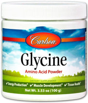 Carlson Labs glütsiin, aminohappepulber – 100 g